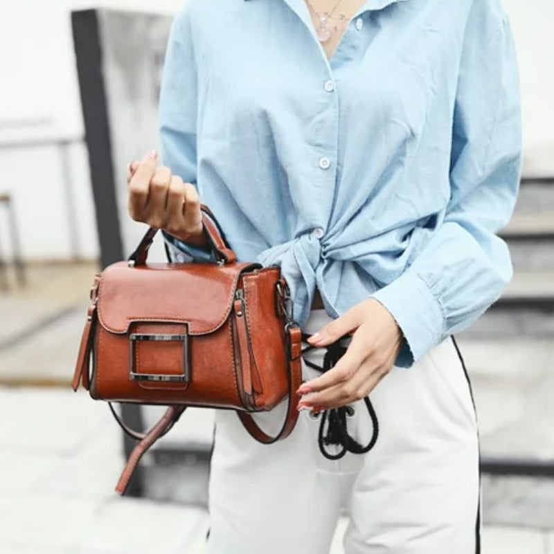 Sac vintage pour femme avec bandoulière marron