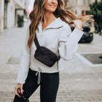 Sacoche à bandoulière forme banane pour femme