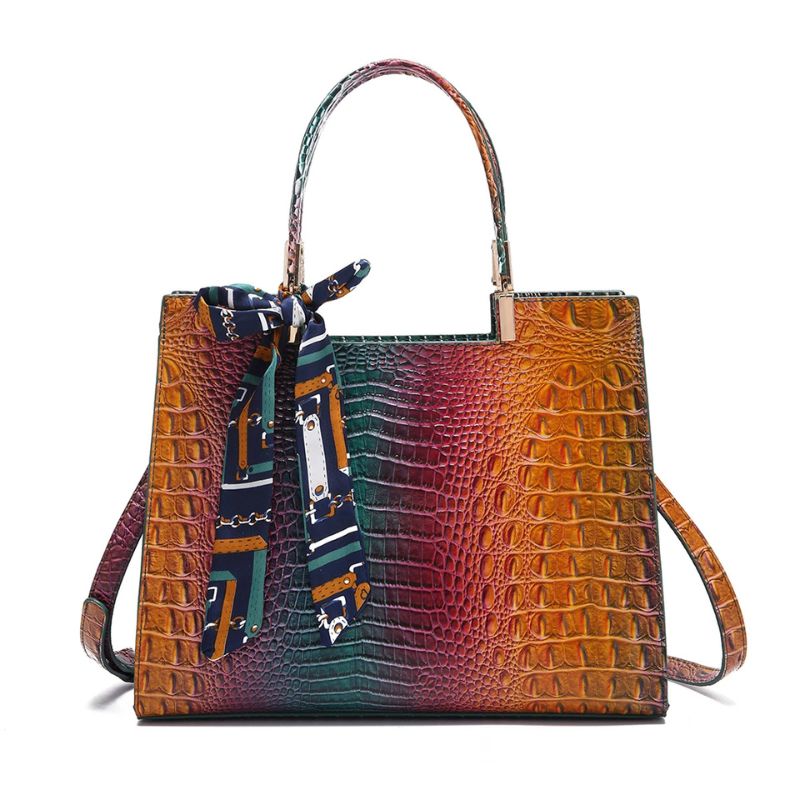 Trio de sacs à main design effet crocodile